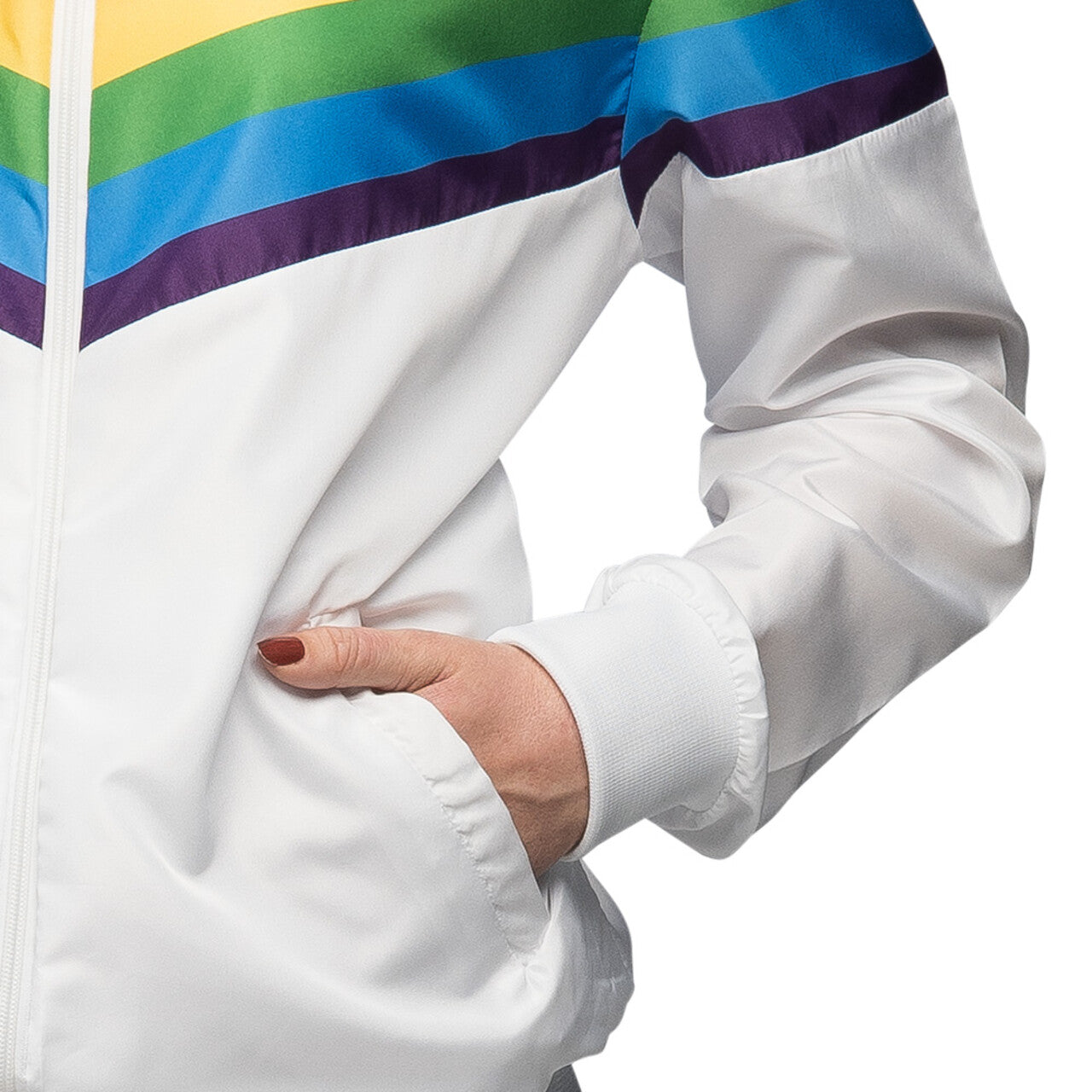 Op deze afbeelding zie je een Kostuums, van het merk Boland. Trainingsjasje Vintage Rainbow Festival Vrouw