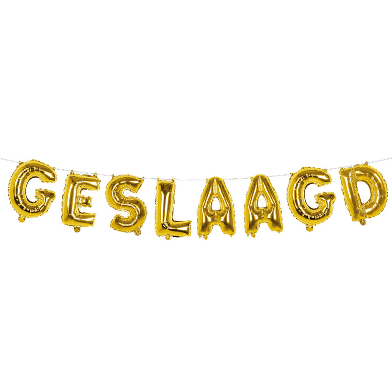Op deze afbeelding zie je een Decoratie, van het merk Boland. Folieballonslinger Geslaagd Goud