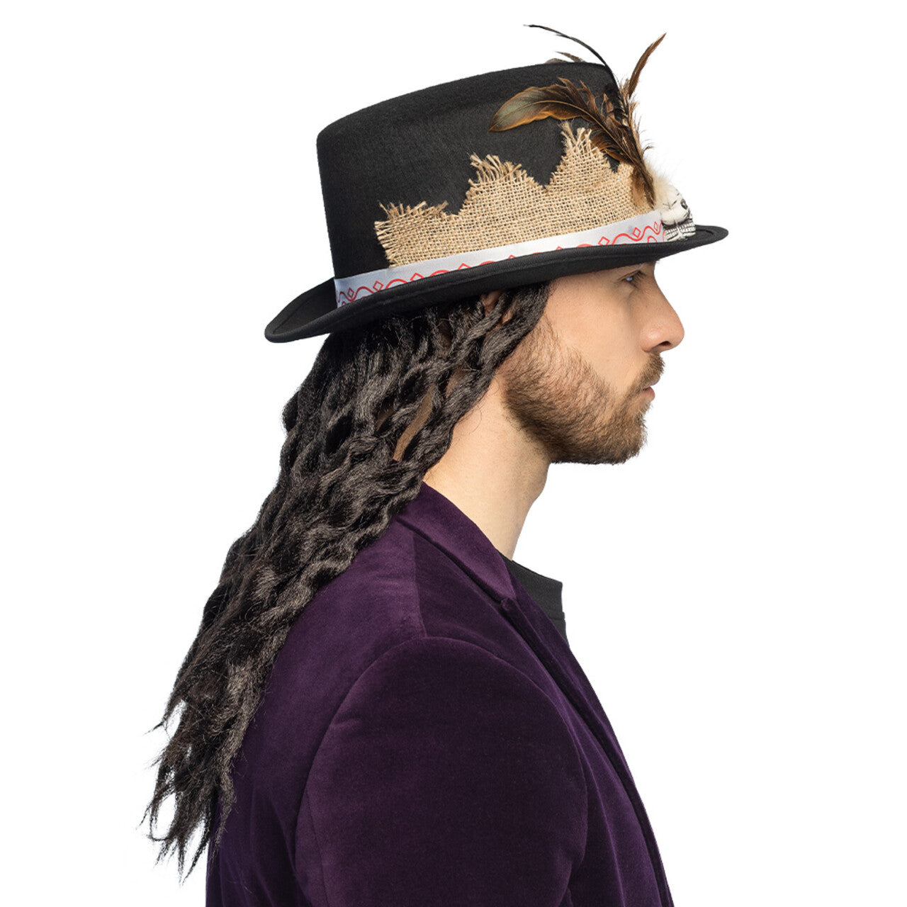 Op deze afbeelding zie je een Accessoires, van het merk Boland. Dark Voodoo Hoed Met Haar