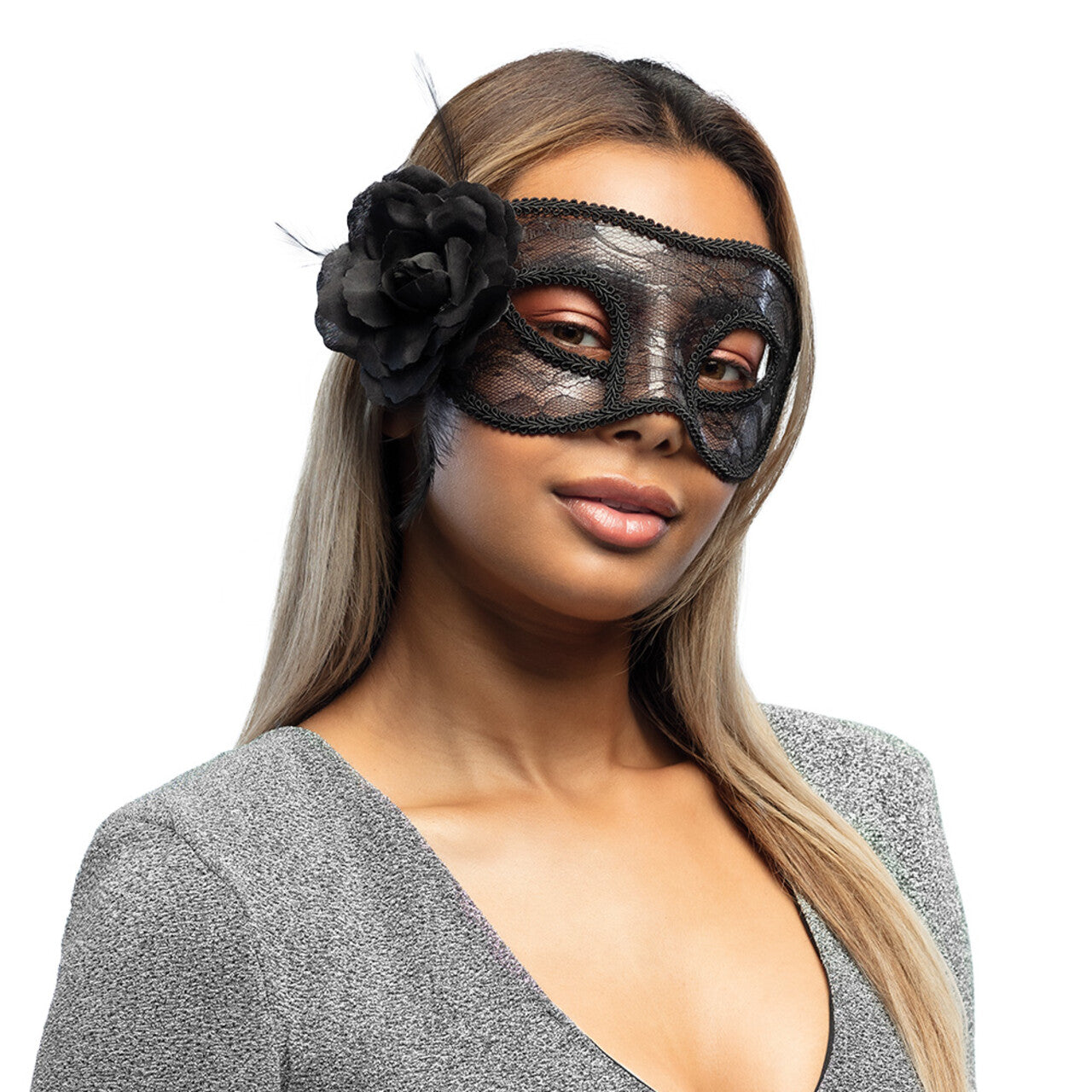 Op deze afbeelding zie je een Accessoires, van het merk Boland. Kanten Oogmasker Mystique Zwart