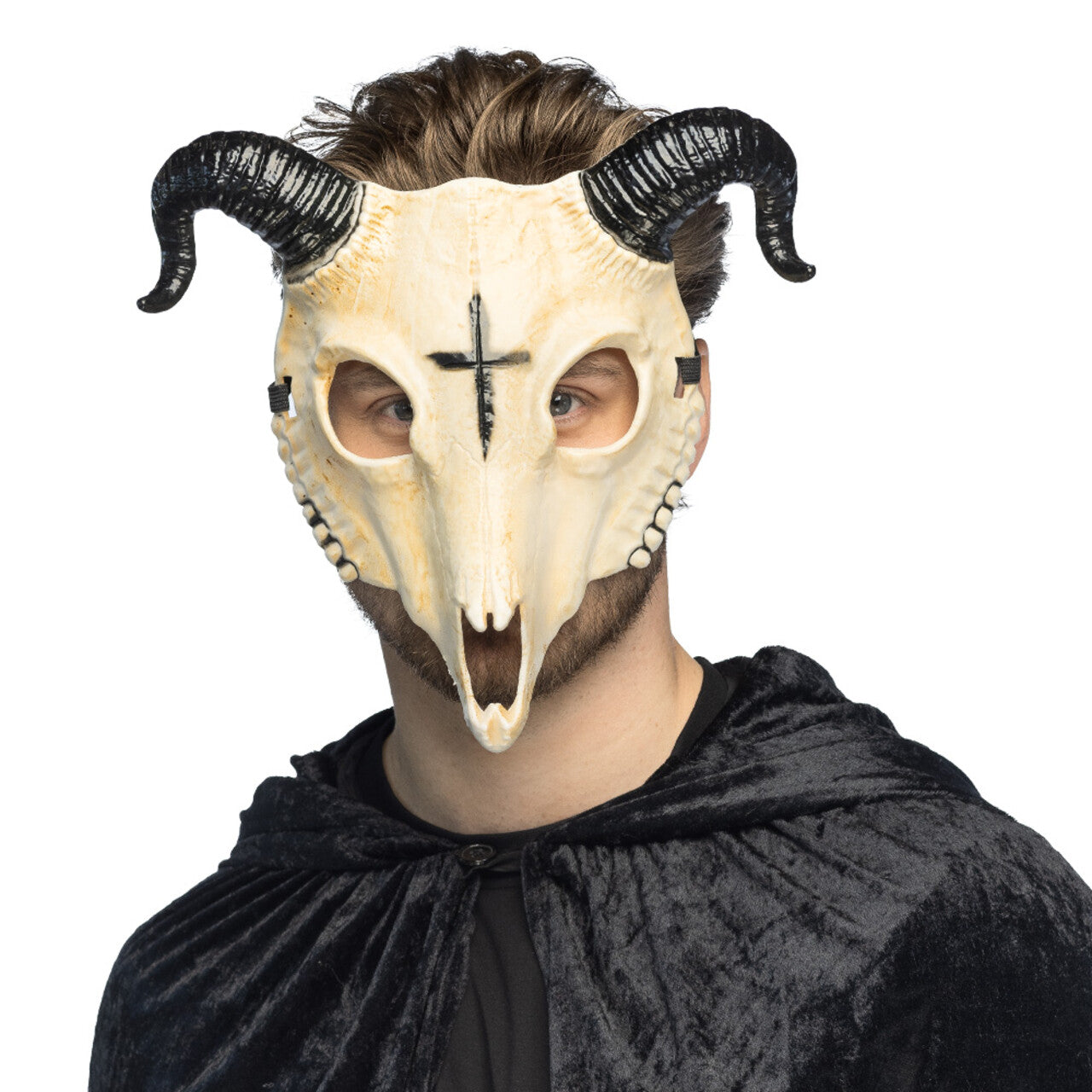 Op deze afbeelding zie je een Accessoires, van het merk Boland. Demon Ram Halfmasker
