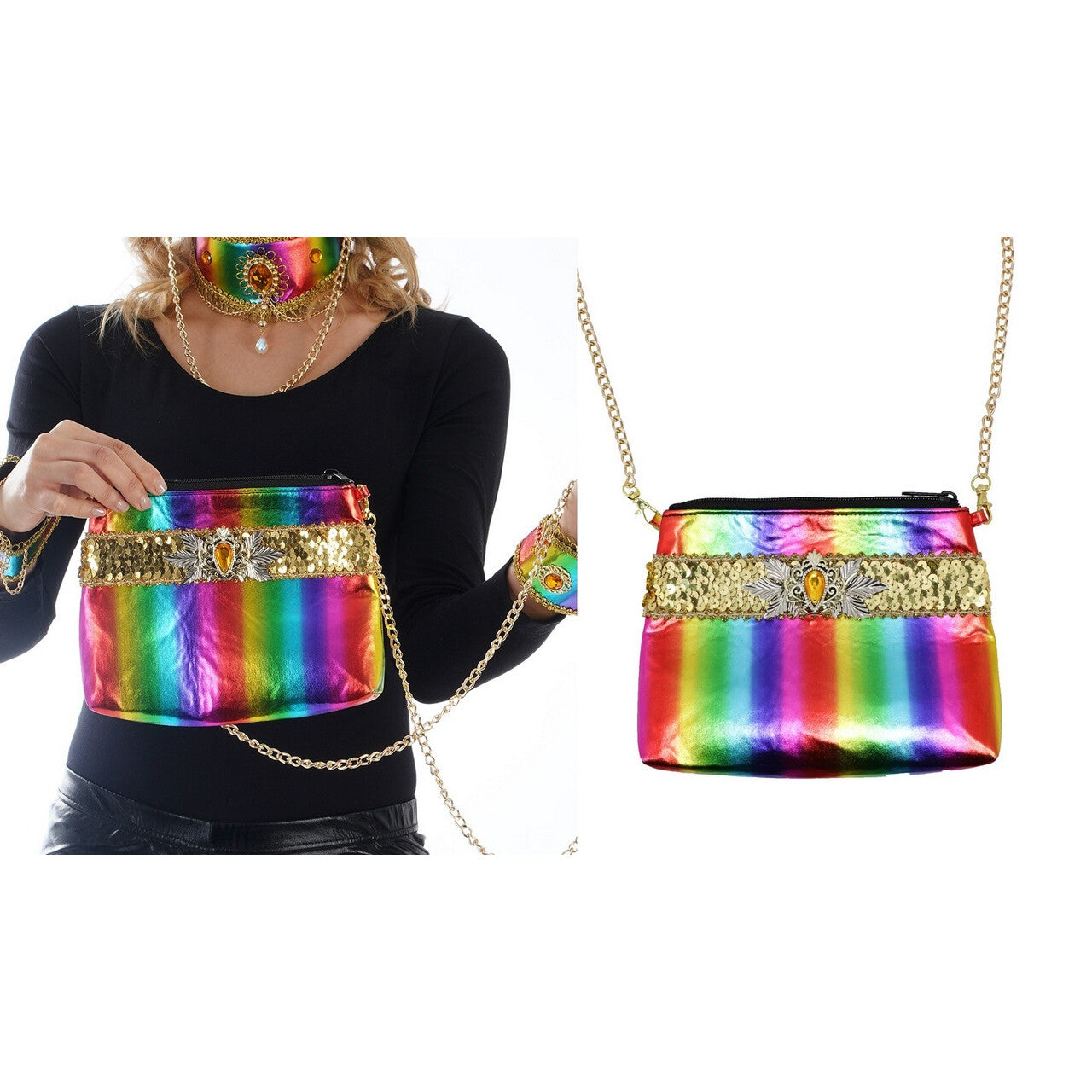 Op deze afbeelding zie je een Accessoires, van het merk Chaks. Crazy Carnival Tas Rainbowlove