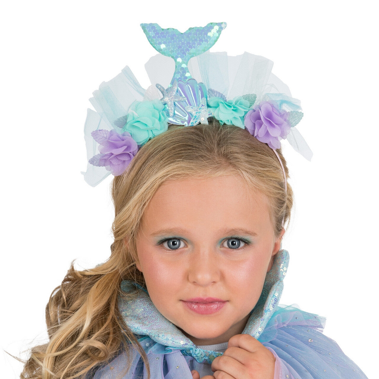 Op deze afbeelding zie je een Accessoires, van het merk Chaks. Haarband Zeemeermin Met Bloemen
