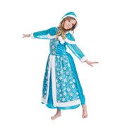 Op deze afbeelding zie je een Kostuums, van het merk Chaks. IJskoningin Frozalina Wintercold Meisje Kostuum