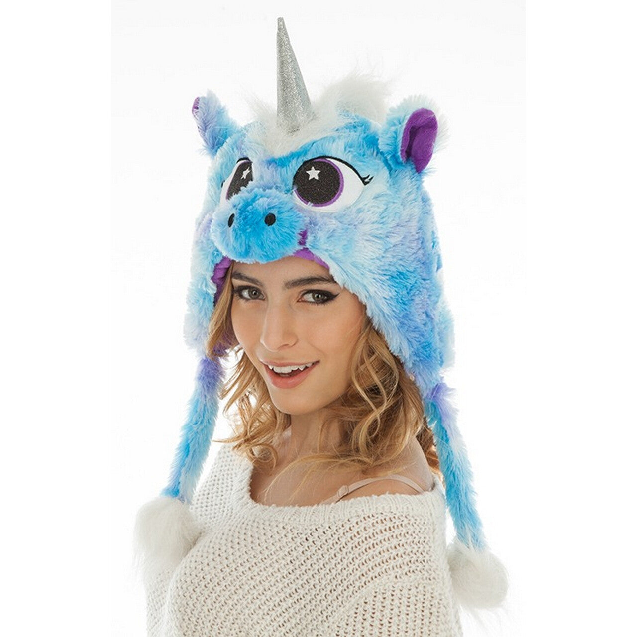 Op deze afbeelding zie je een Accessoires, van het merk Chaks. Blauwe Eenhoorn Muts