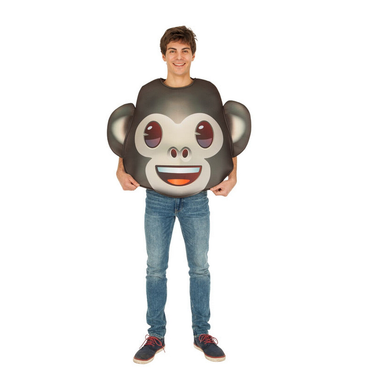 Op deze afbeelding zie je een Kostuums, van het merk Chaks. Ondeugende Aap Emoji Kostuum
