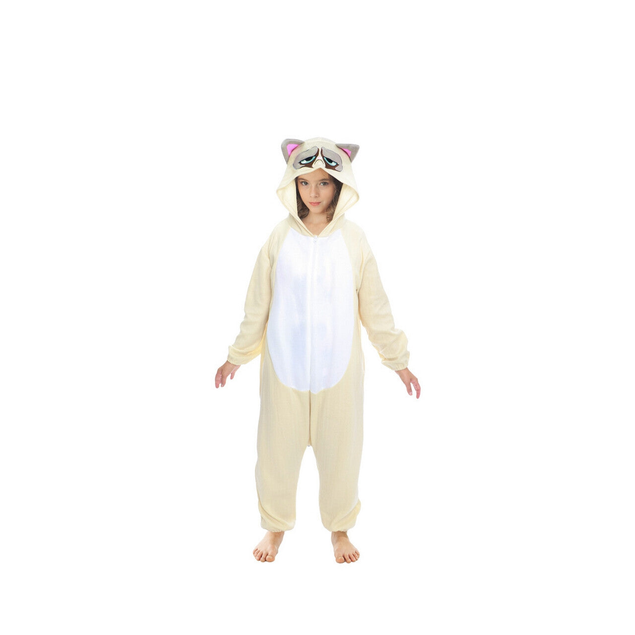 Op deze afbeelding zie je een Kostuums, van het merk Chaks. Grumpy Kat Onesie Kind Kostuum