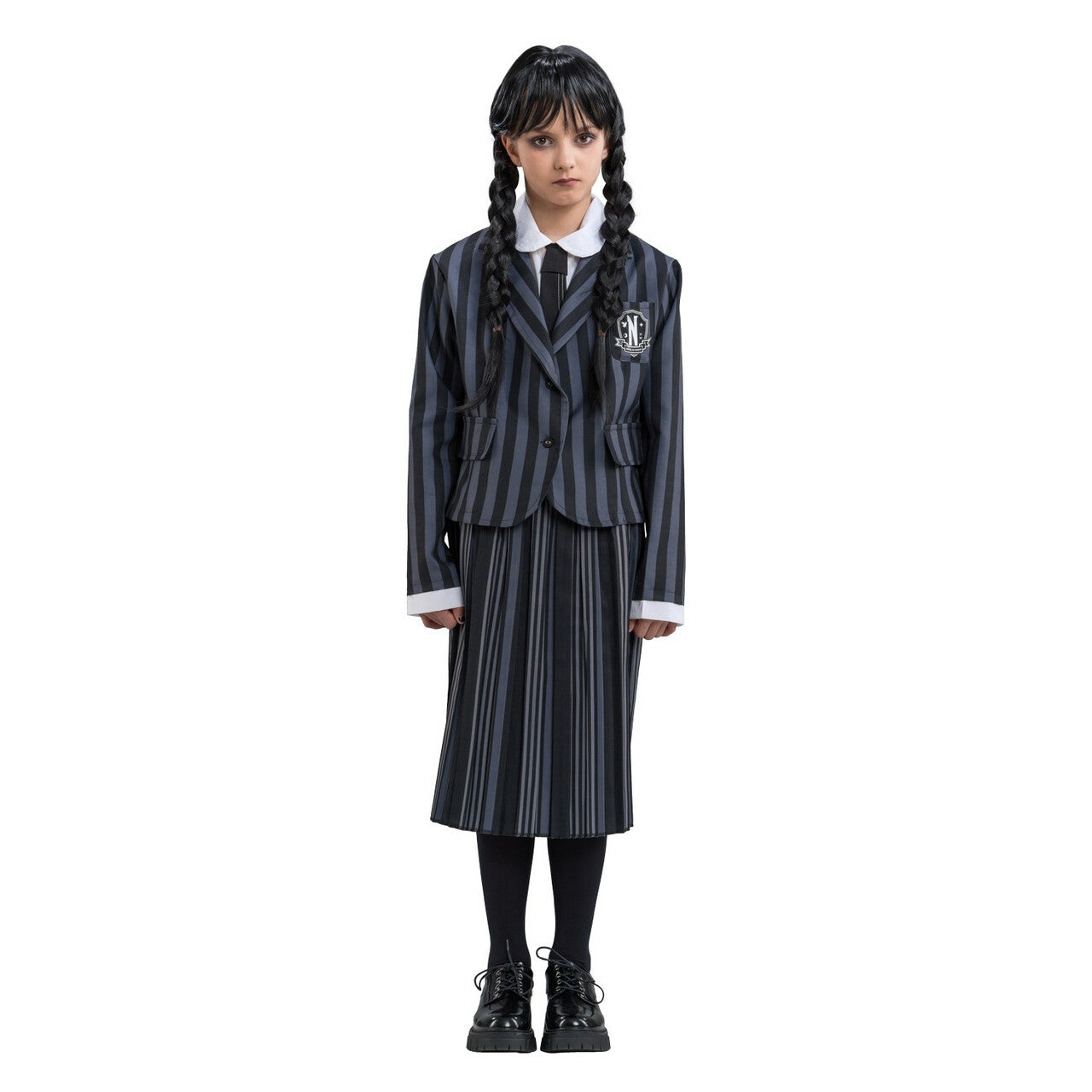 Op deze afbeelding zie je een Kostuums, van het merk Chaks. Wednesday™ School Uniform Nevermore Meisje Kostuum