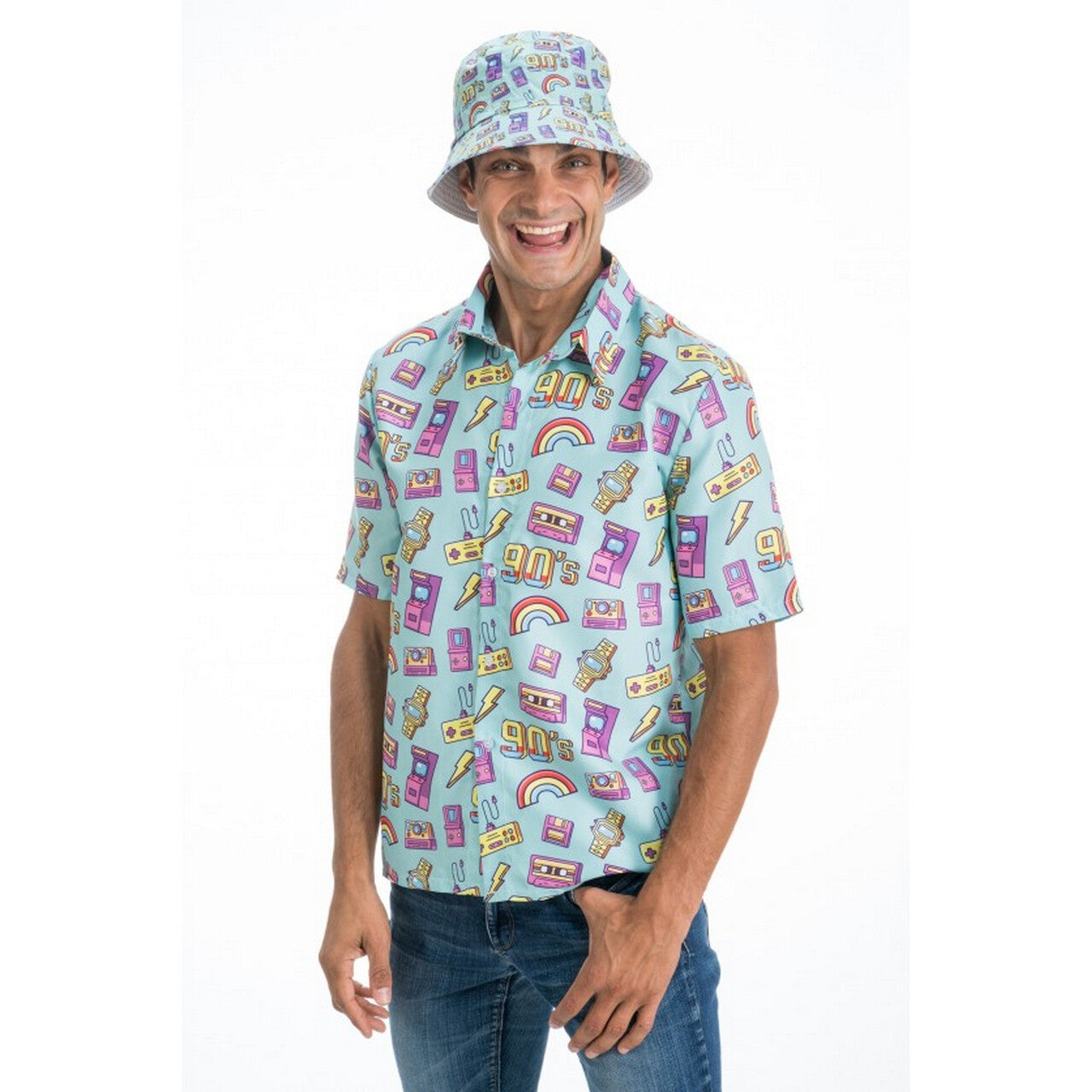 Op deze afbeelding zie je een Kostuums, van het merk Chaks. 90s Arcade Gamer Overhemd Man