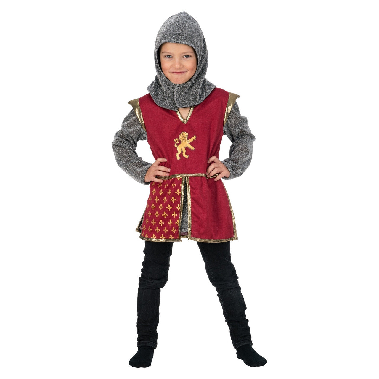 Op deze afbeelding zie je een Kostuums, van het merk Chaks. Red Lion Ridder Van Leeuwkasteel Jongen Kostuum