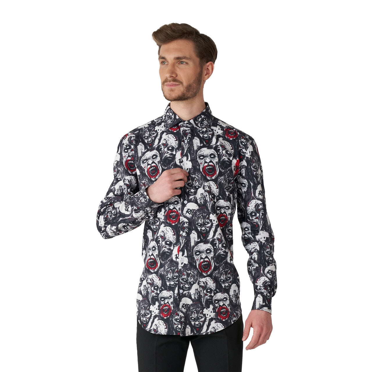 Op deze afbeelding zie je een Kostuums, van het merk Opposuits. Hungry Zombie Characters Man