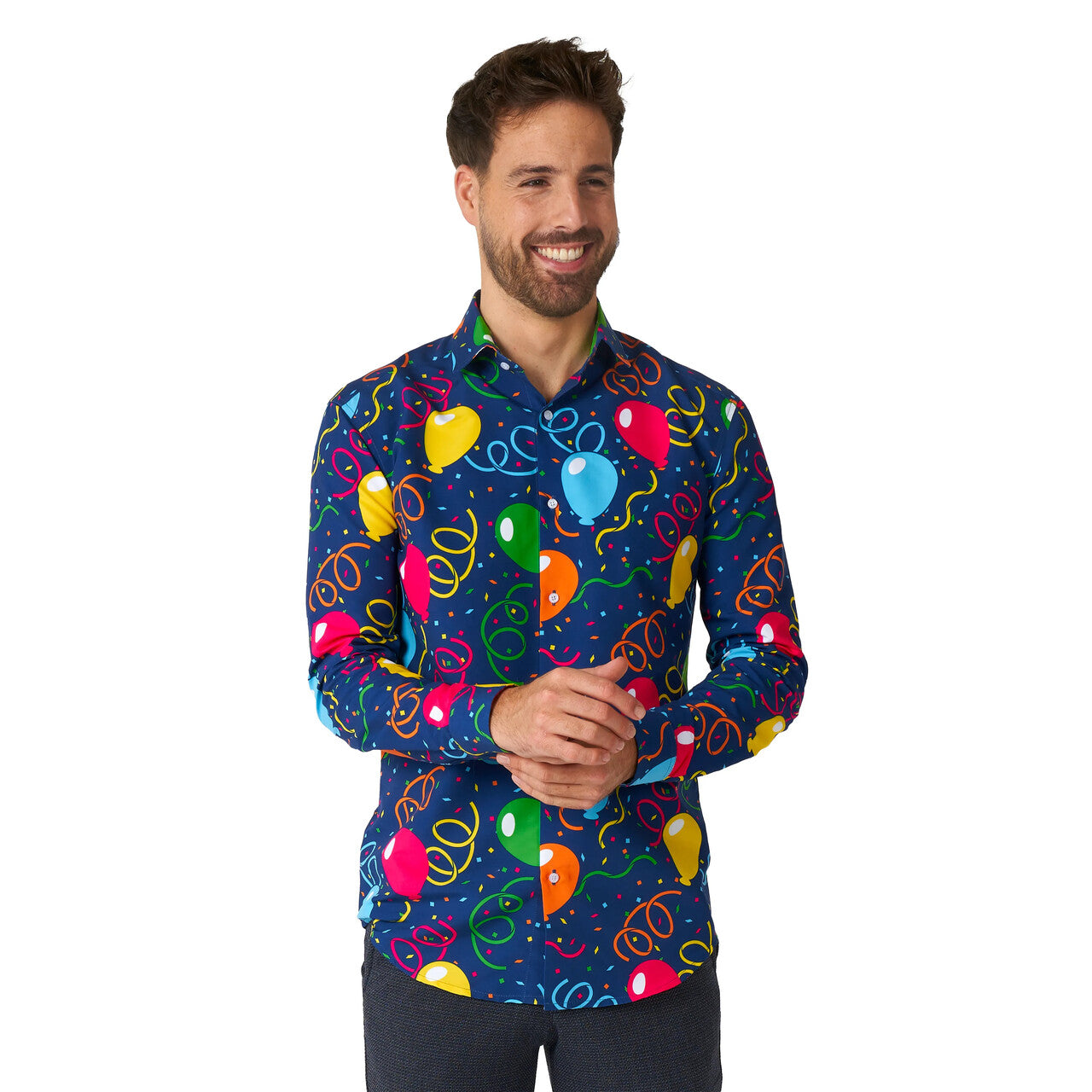 Op deze afbeelding zie je een Kostuums, van het merk Suitmeister. Verjaardag Party Ballonnen Blouse Man