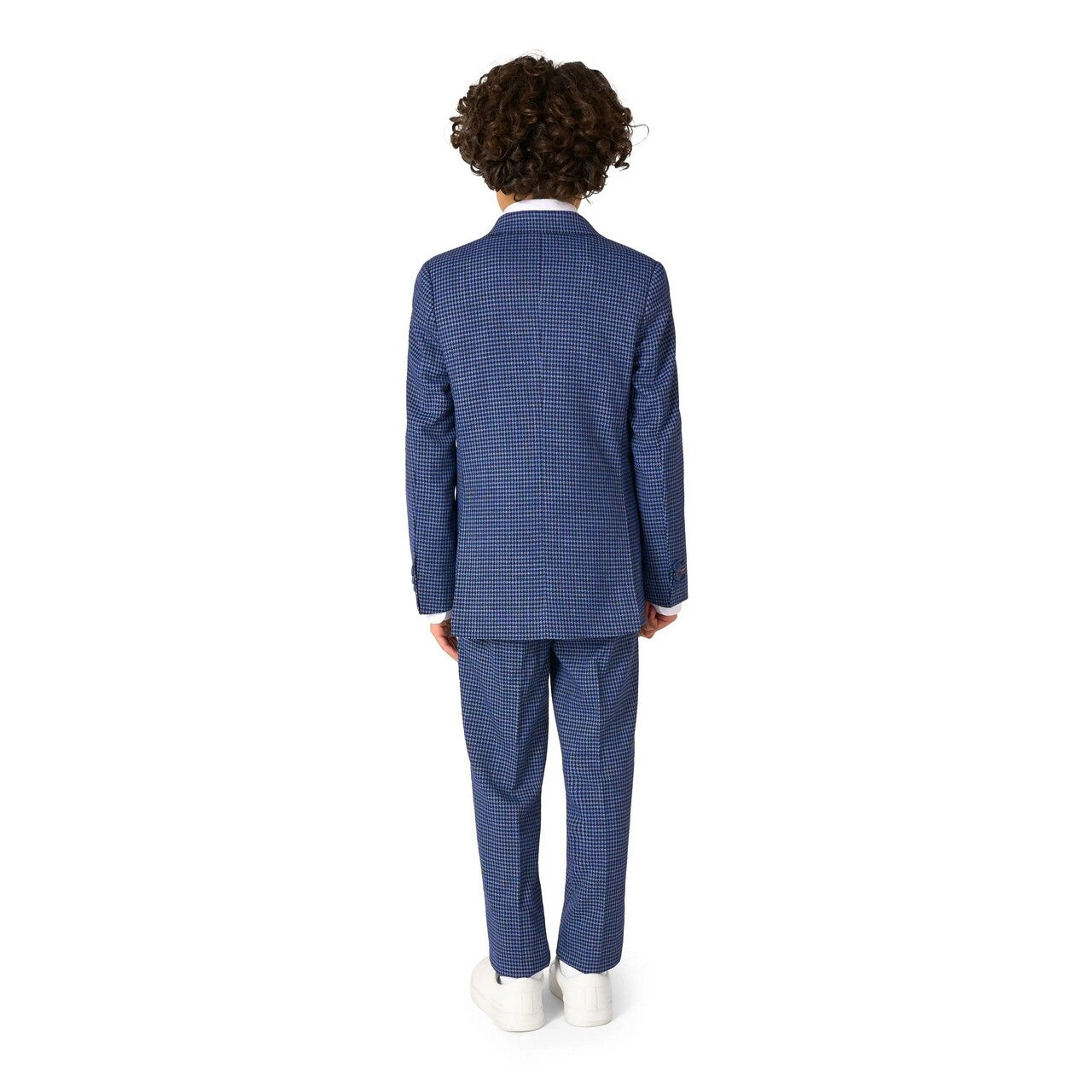 Op deze afbeelding zie je een Kostuums, van het merk Opposuits. Daily Checked Navy Jongen Kostuum