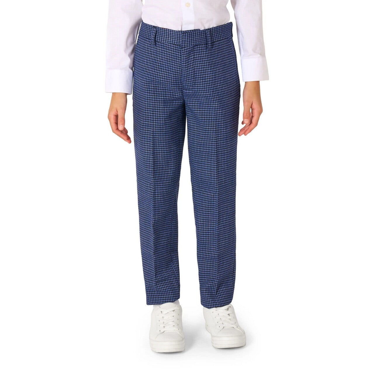 Op deze afbeelding zie je een Kostuums, van het merk Opposuits. Daily Checked Navy Jongen Kostuum
