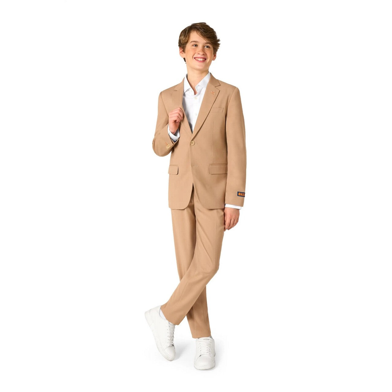 Op deze afbeelding zie je een Kostuums, van het merk Opposuits. Daily Dark Sand Tiener Jongen Kostuum