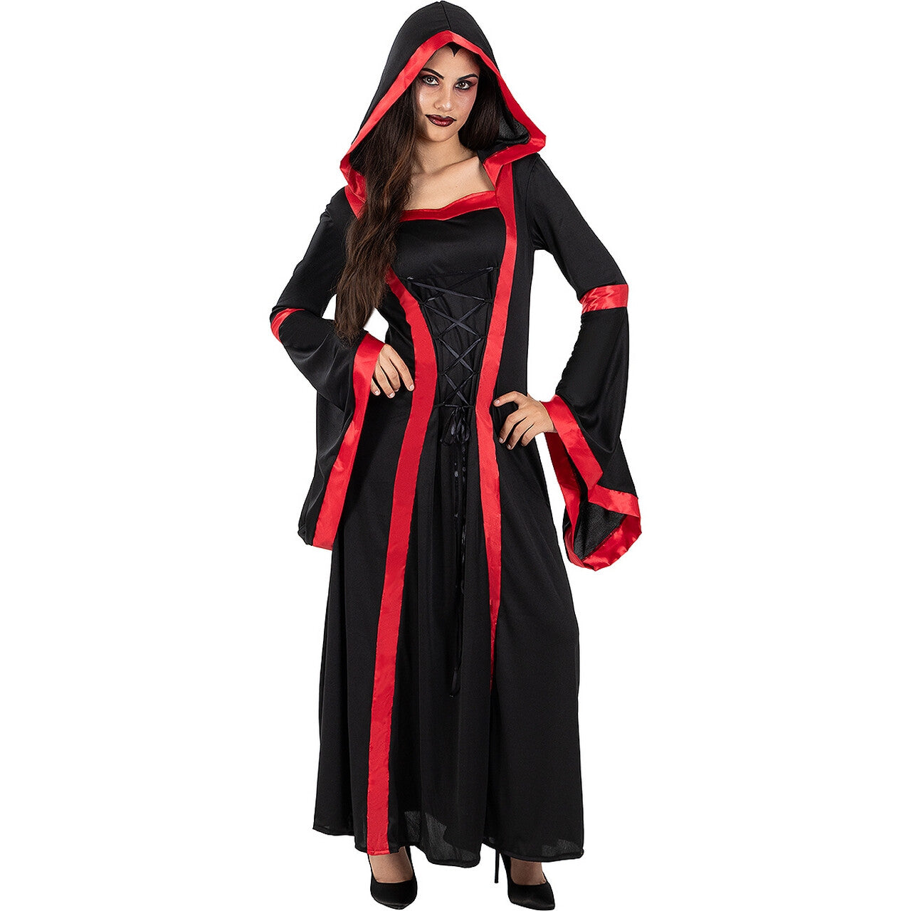 Op deze afbeelding zie je een Kostuums, van het merk Funidelia. Mira Vampira Goth Queen Vrouw Kostuum