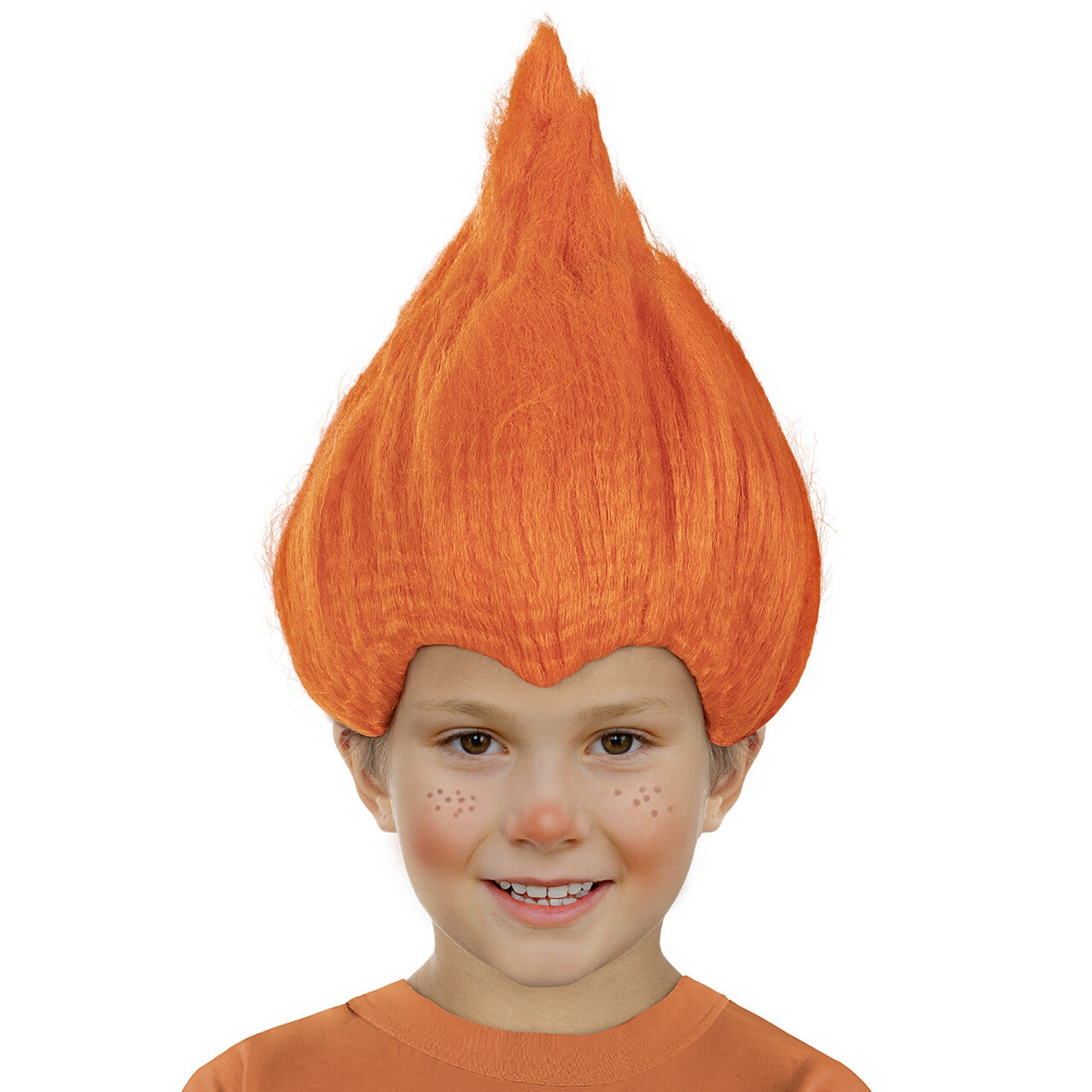 Op deze afbeelding zie je een Accessoires, van het merk Funidelia. Oranje Pruik Huppie Trolls