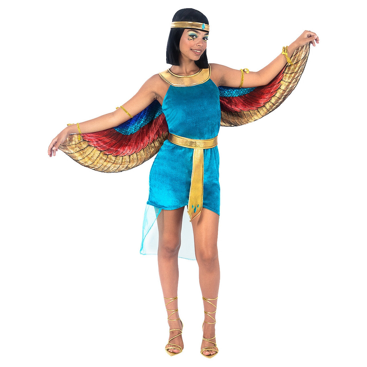 Op deze afbeelding zie je een Kostuums, van het merk Funidelia. Fraai Als Een Papagaai Egyptische Prinses Isis Vrouw Kostuum
