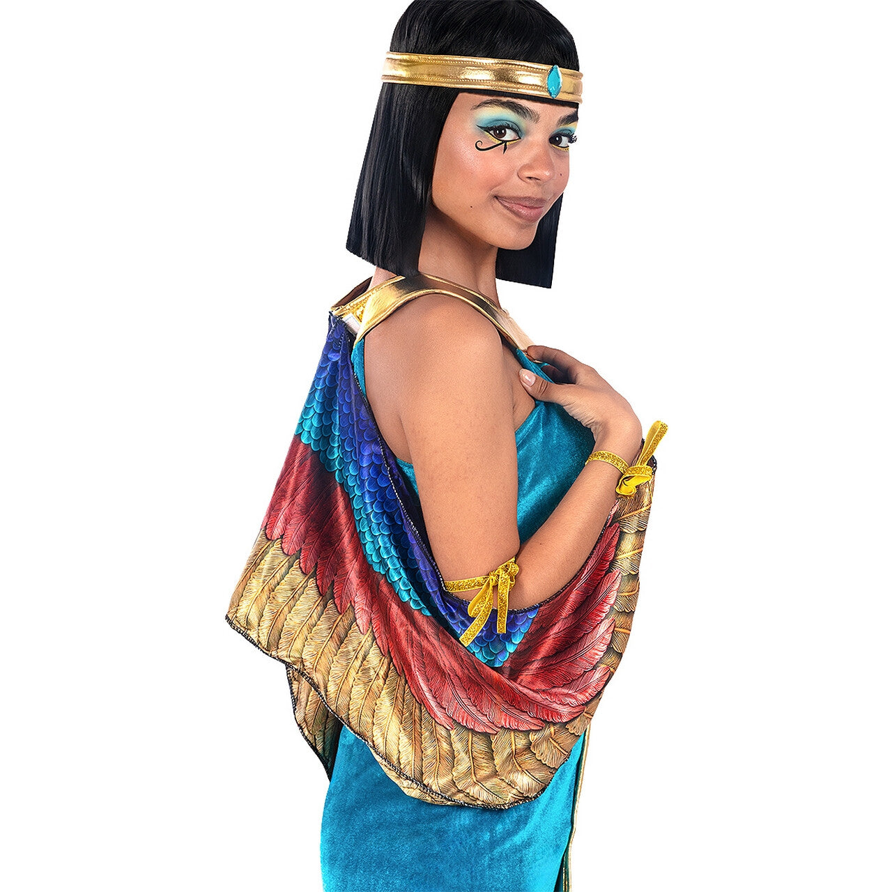 Op deze afbeelding zie je een Kostuums, van het merk Funidelia. Fraai Als Een Papagaai Egyptische Prinses Isis Vrouw Kostuum