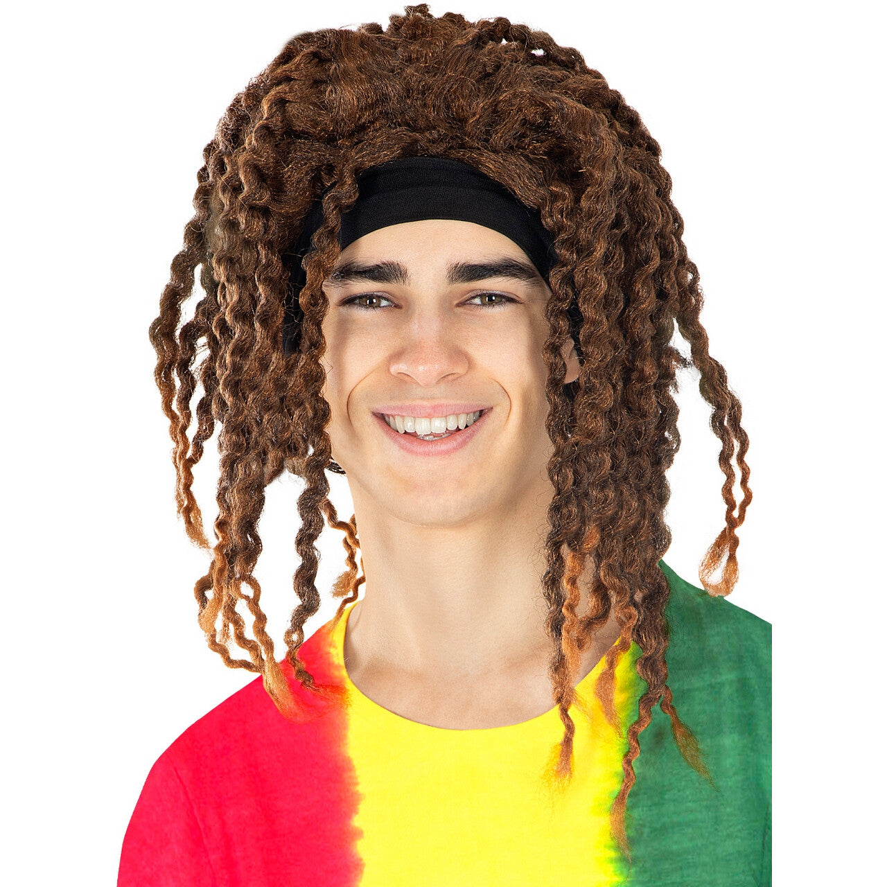 Op deze afbeelding zie je een Accessoires, van het merk Funidelia. Rastaman Vibrations Pruik