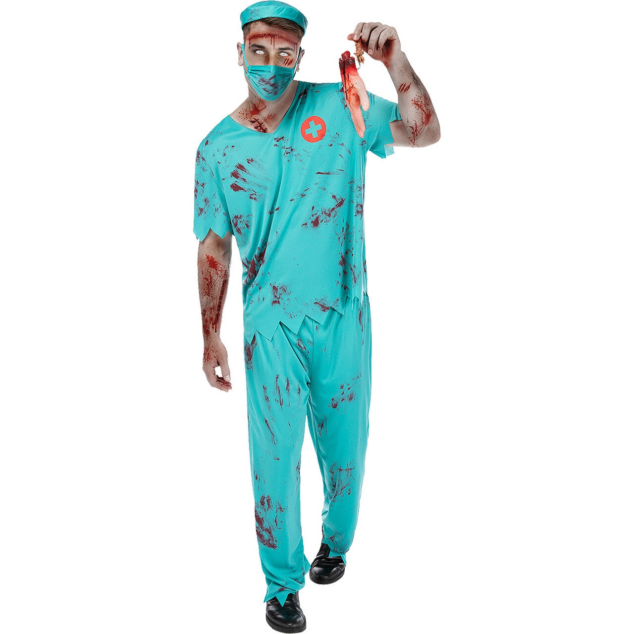 Op deze afbeelding zie je een Kostuums, van het merk Funidelia. Zombie Chirurg Bloodmess Man Kostuum