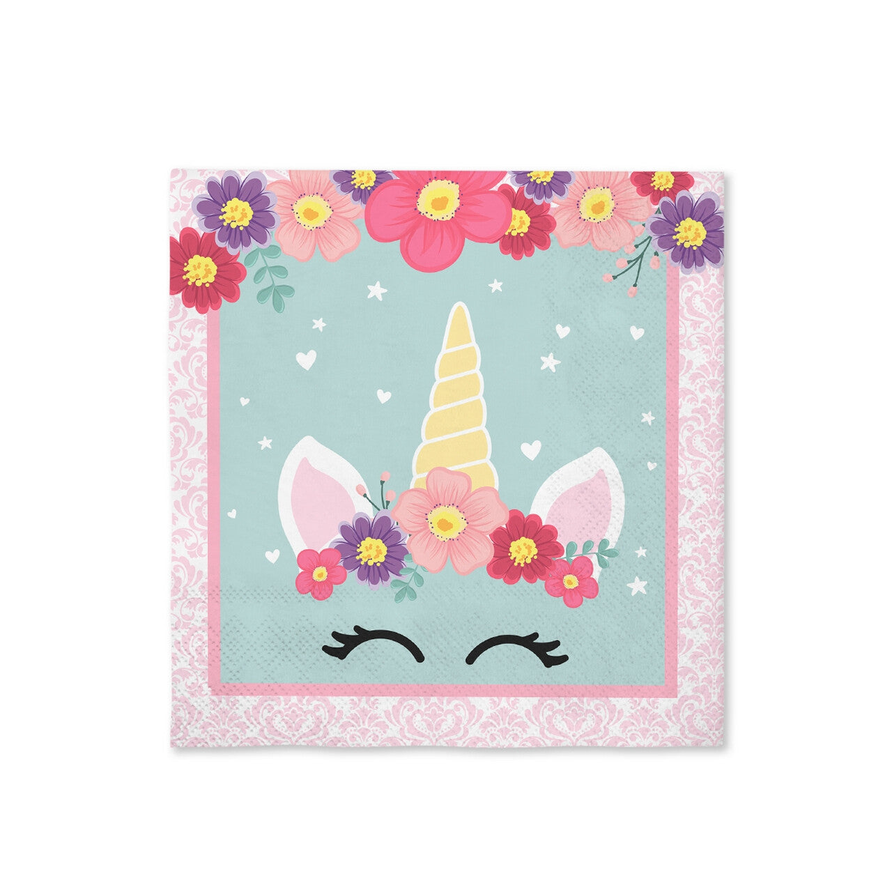 Op deze afbeelding zie je een Decoratie, van het merk Funidelia. 16 Schattige Eenhoorn Servetten 33x33cm