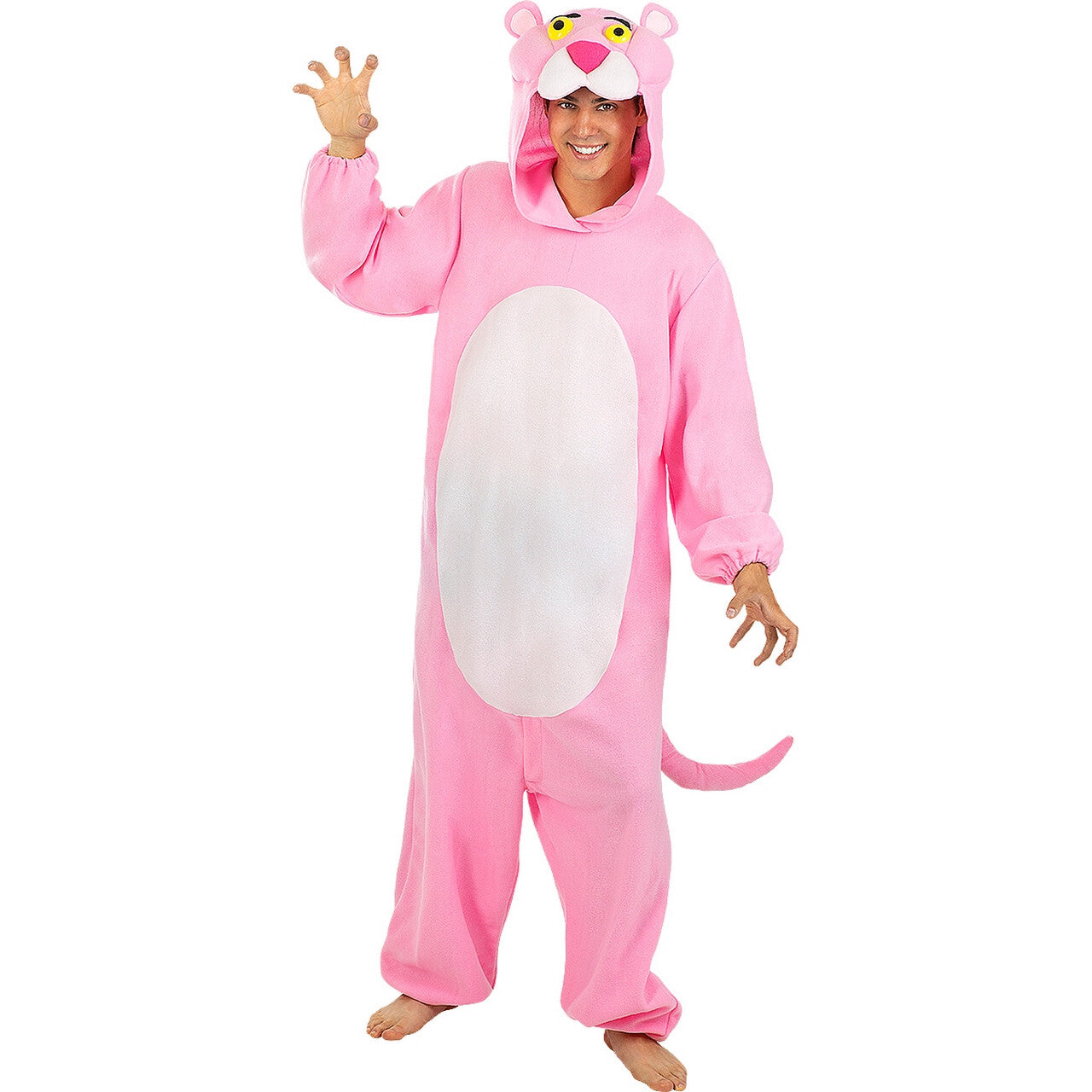 Op deze afbeelding zie je een Kostuums, van het merk Funidelia. Zeer Relaxte Roze Onesie Pink Panther Kostuum
