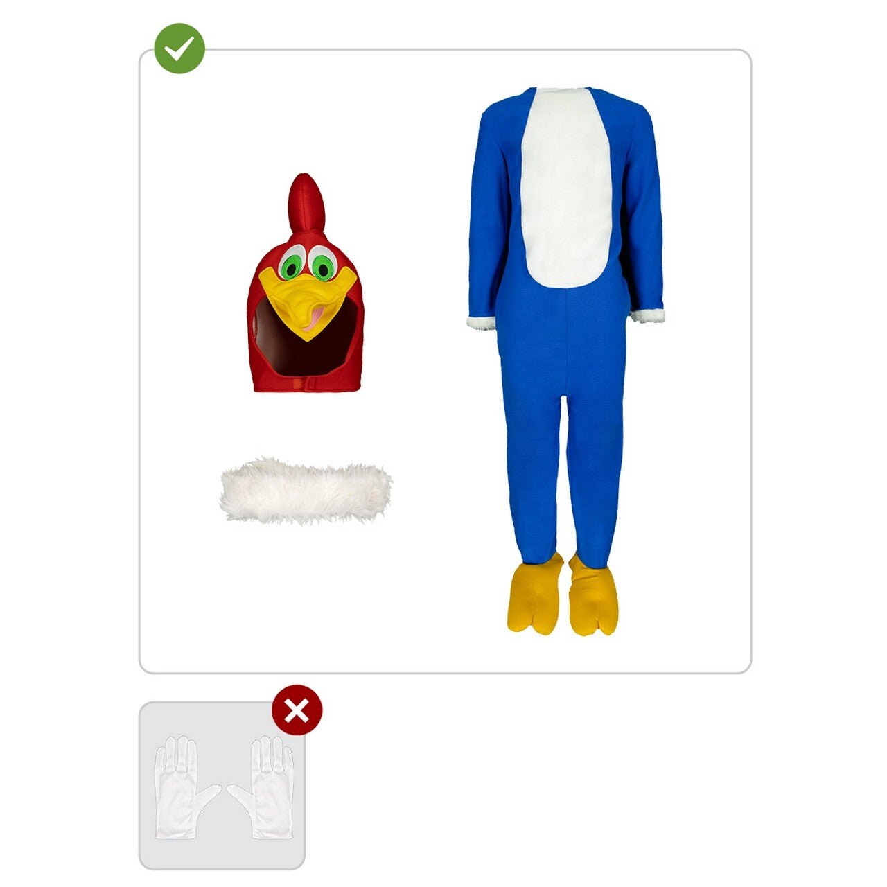 Op deze afbeelding zie je een Kostuums, van het merk Funidelia. Razendsnelle Woody Woodpecker Kostuum
