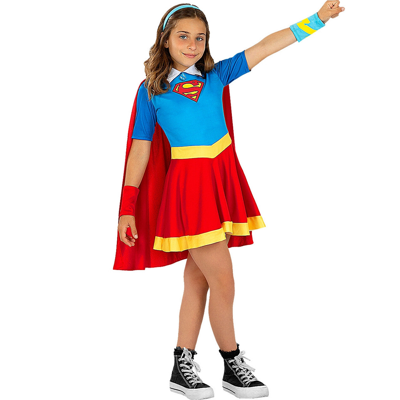 Op deze afbeelding zie je een Kostuums, van het merk Funidelia. Supergirl Dc Super Held Meisje Kostuum