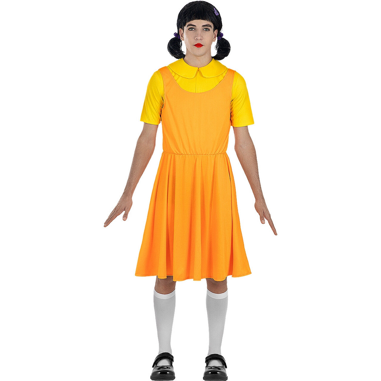 Op deze afbeelding zie je een Kostuums, van het merk Funidelia. Laser Beam Ogen Squid Game Pop Official Netflix Vrouw Kostuum