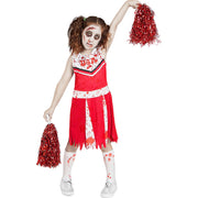 Op deze afbeelding zie je een Kostuums, van het merk Funidelia. Zombie Rode Cheerleader USA Meisje Kostuum