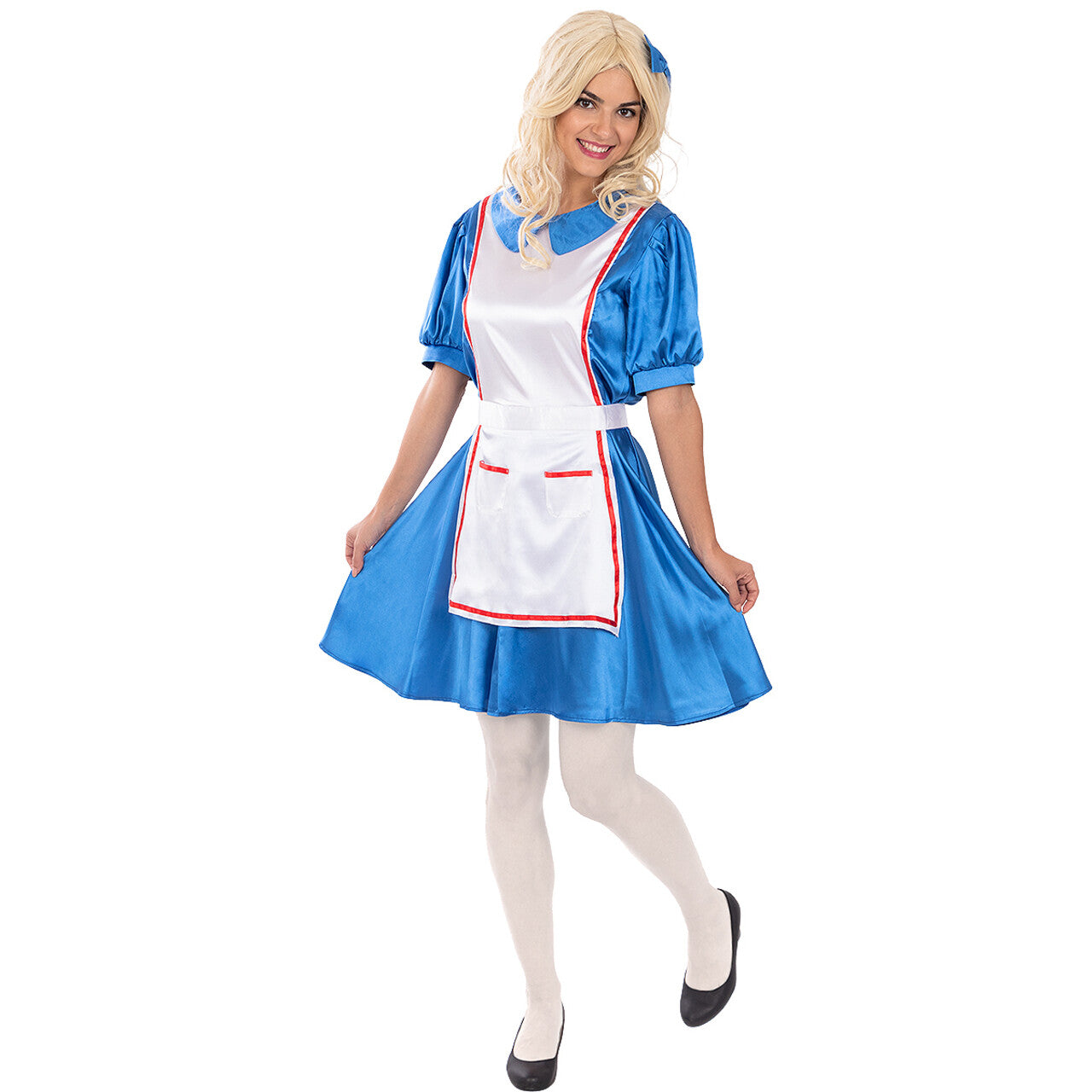 Op deze afbeelding zie je een Kostuums, van het merk Funidelia. Zoetsappige Alice In Wonderland Vrouw Kostuum
