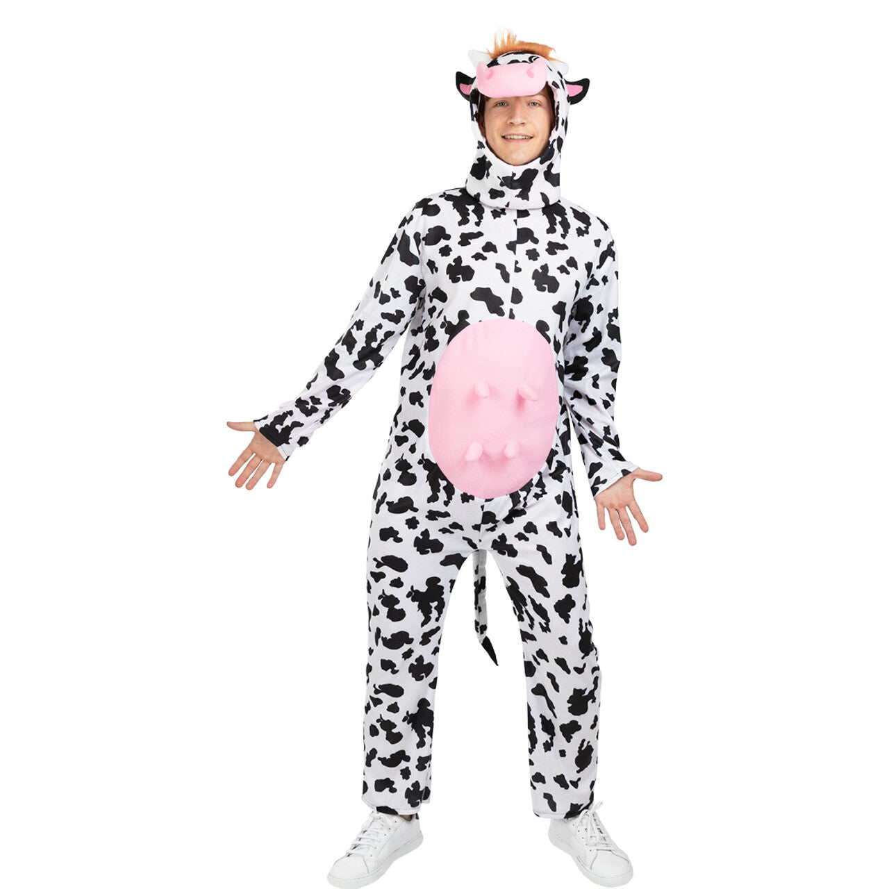 Op deze afbeelding zie je een Kostuums, van het merk Funidelia. Klaar Om Te Melken Koeien Onesie Kostuum