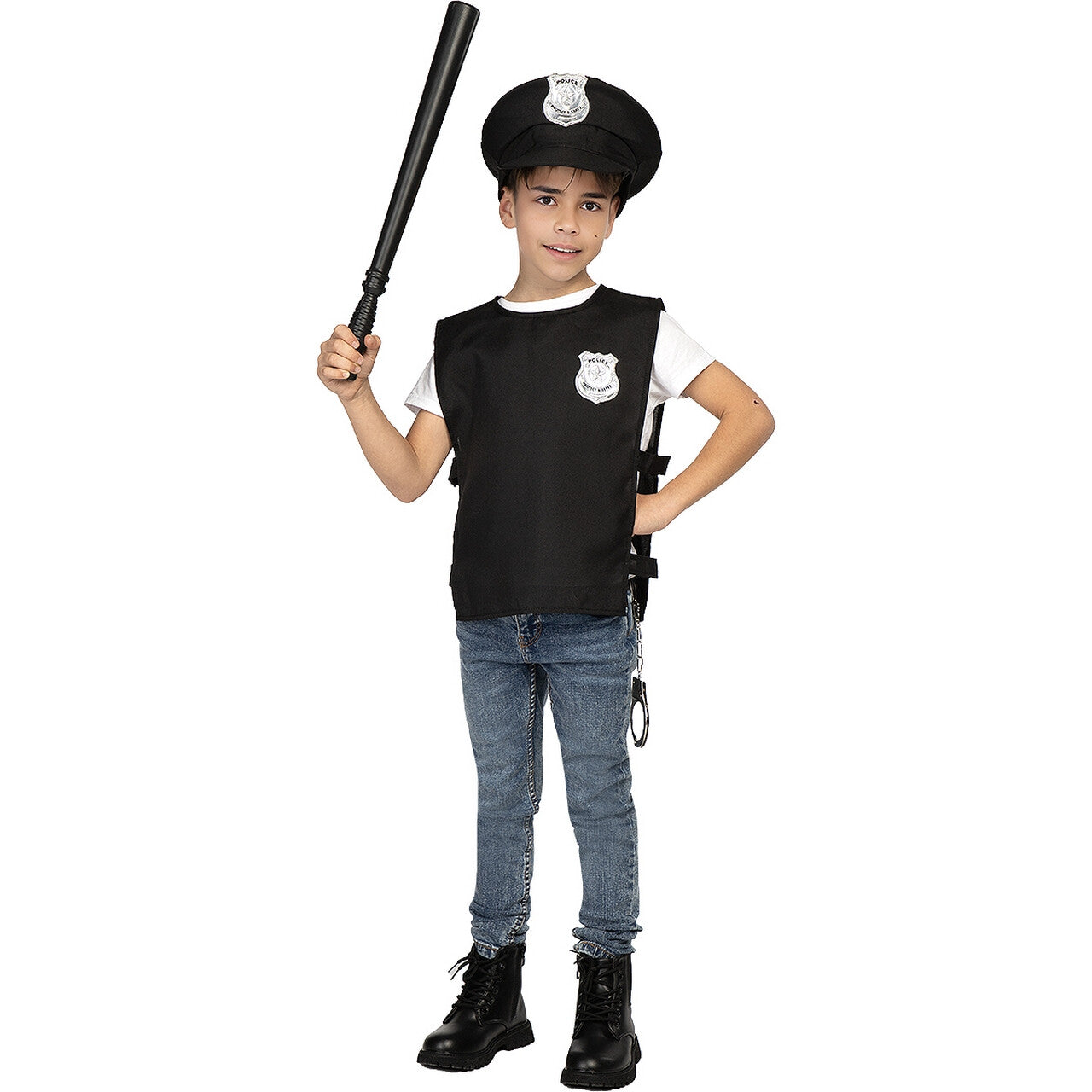 Op deze afbeelding zie je een Kostuums, van het merk Funidelia. Super Politie Set Vest En Pet Kind Kostuum