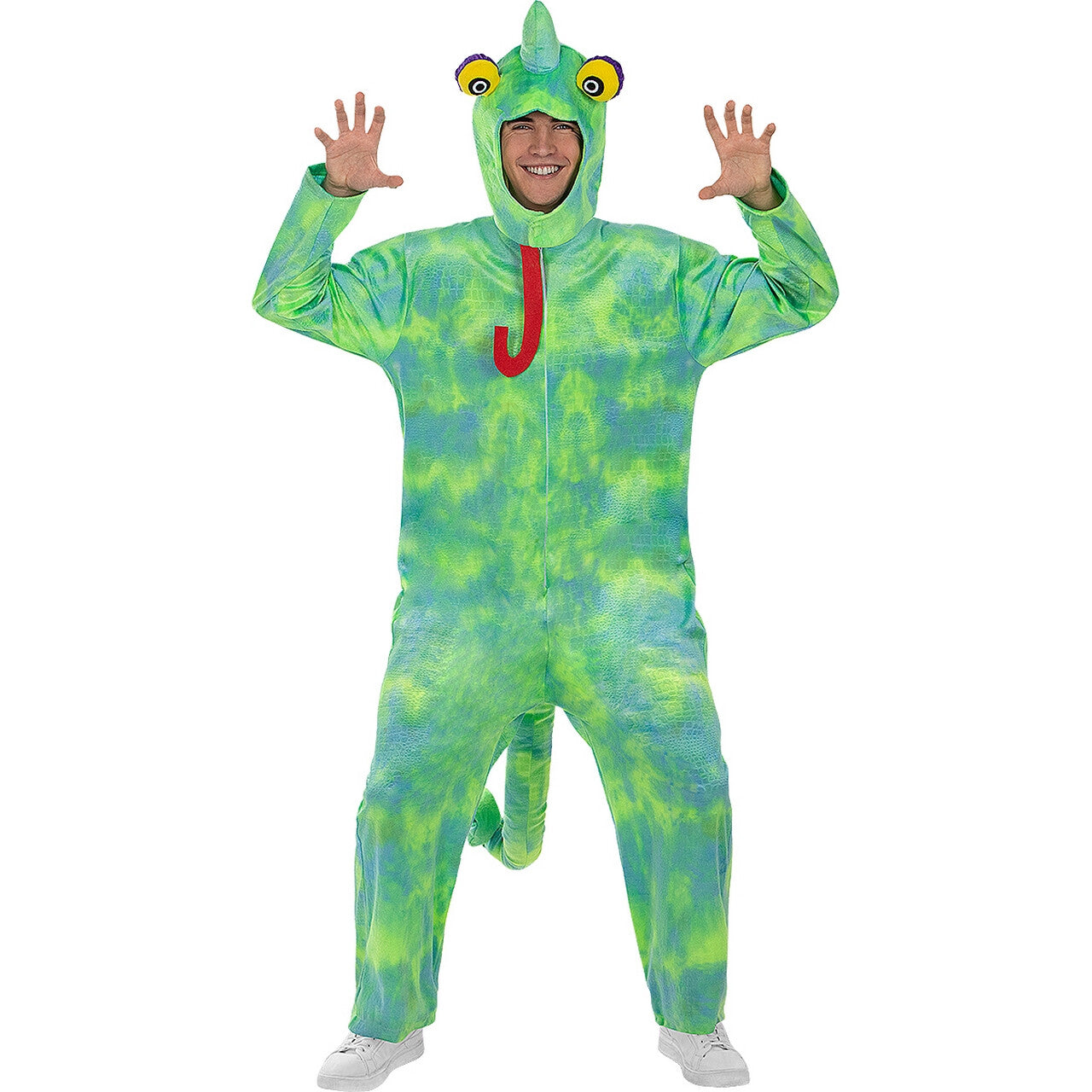 Op deze afbeelding zie je een Kostuums, van het merk Funidelia. Keurige Kleurrijke Kameleon Volwassene Kostuum