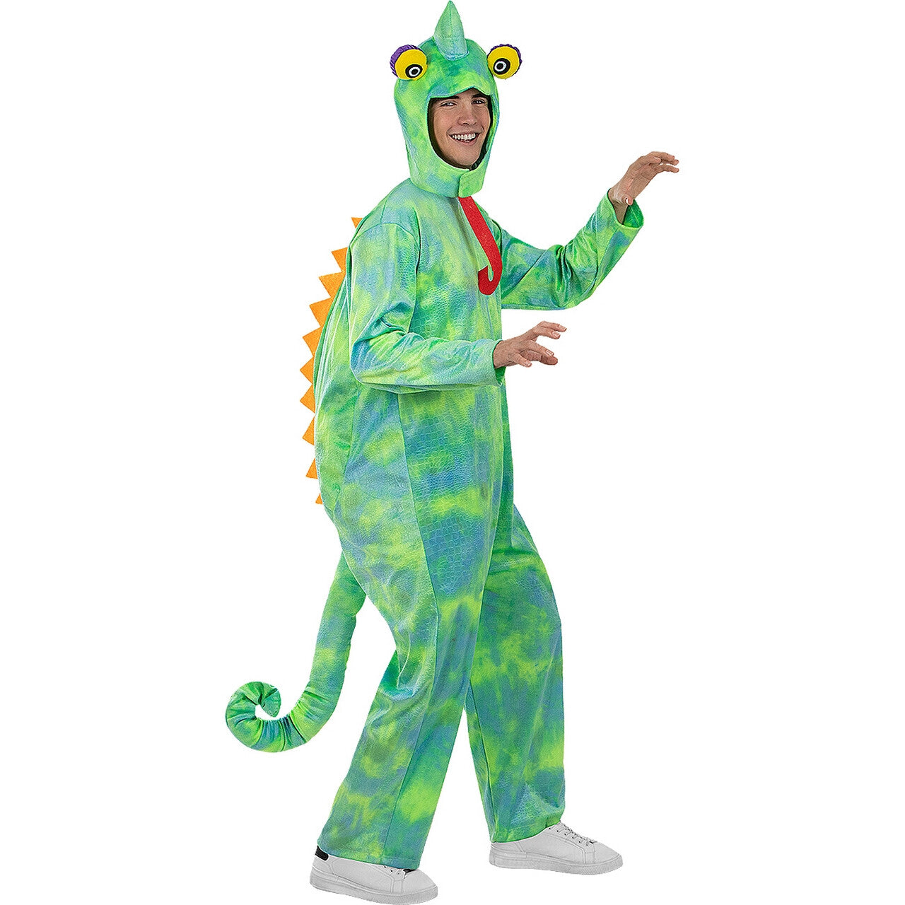 Op deze afbeelding zie je een Kostuums, van het merk Funidelia. Keurige Kleurrijke Kameleon Volwassene Kostuum