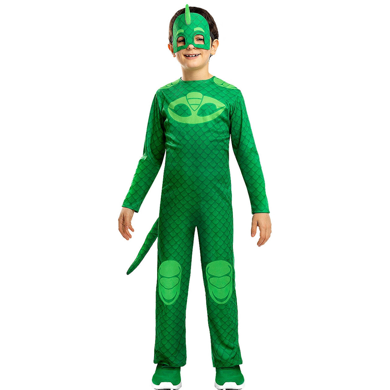 Op deze afbeelding zie je een Kostuums, van het merk Funidelia. Pj Masks Groene Gekko Kind Kostuum