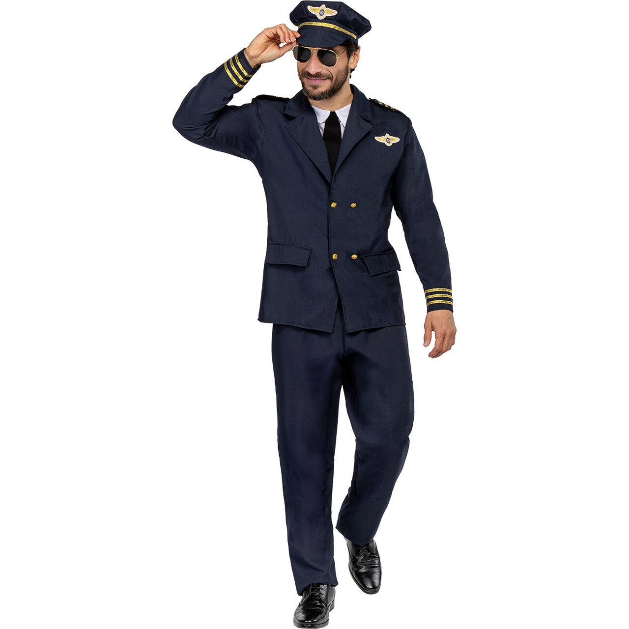 Op deze afbeelding zie je een Kostuums, van het merk Funidelia. Koning Van De Lucht Piloot Willem Man Kostuum
