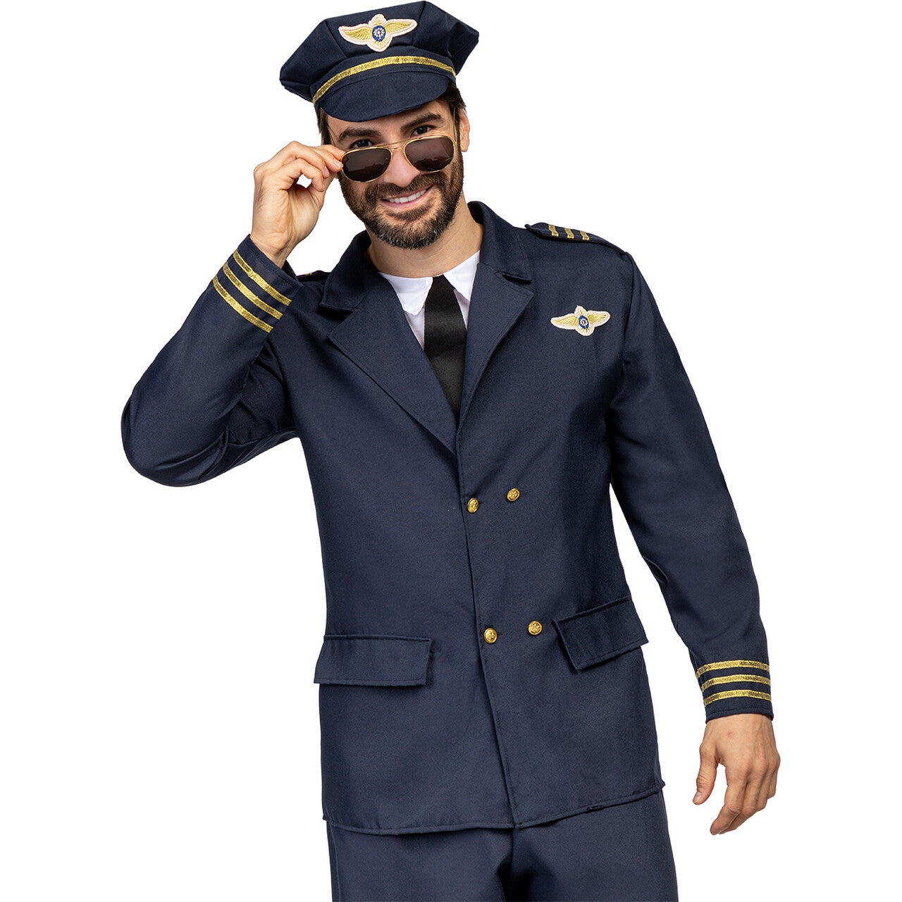 Op deze afbeelding zie je een Kostuums, van het merk Funidelia. Koning Van De Lucht Piloot Willem Man Kostuum