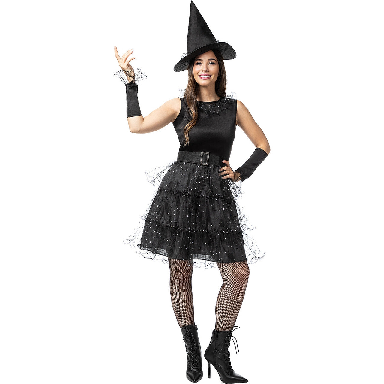 Op deze afbeelding zie je een Kostuums, van het merk Funidelia. Zwarte Heks Stella Style Vrouw Kostuum