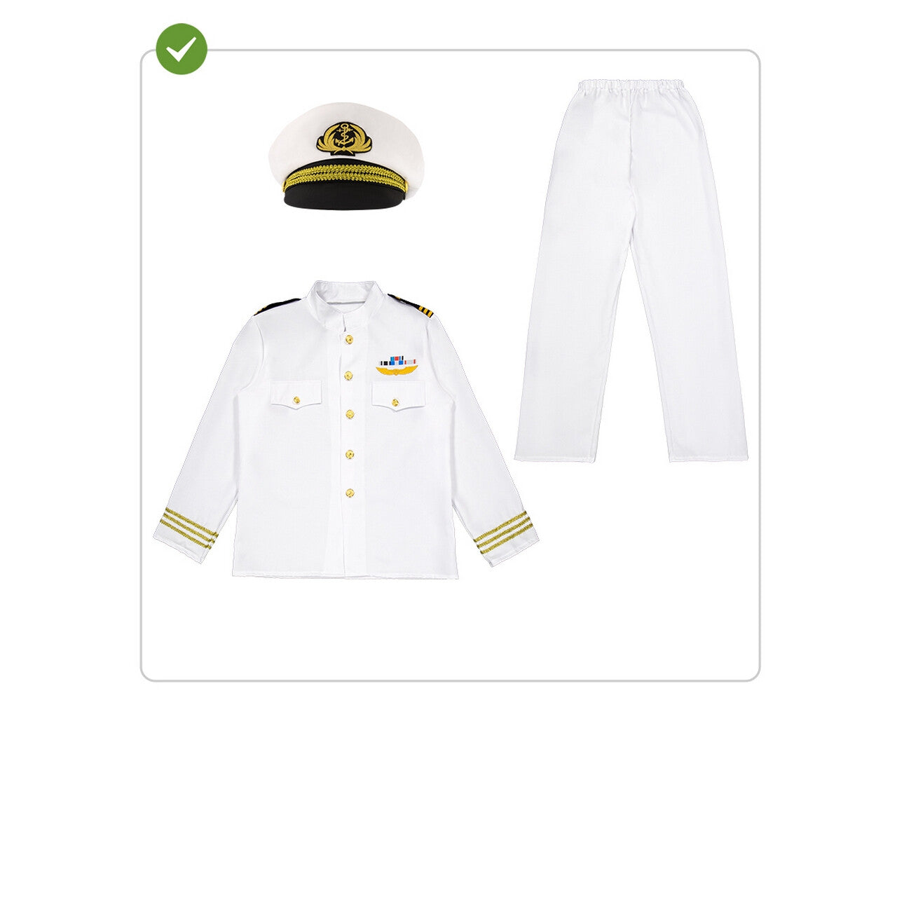 Op deze afbeelding zie je een Kostuums, van het merk Funidelia. Kapitein Love Boat Man Kostuum