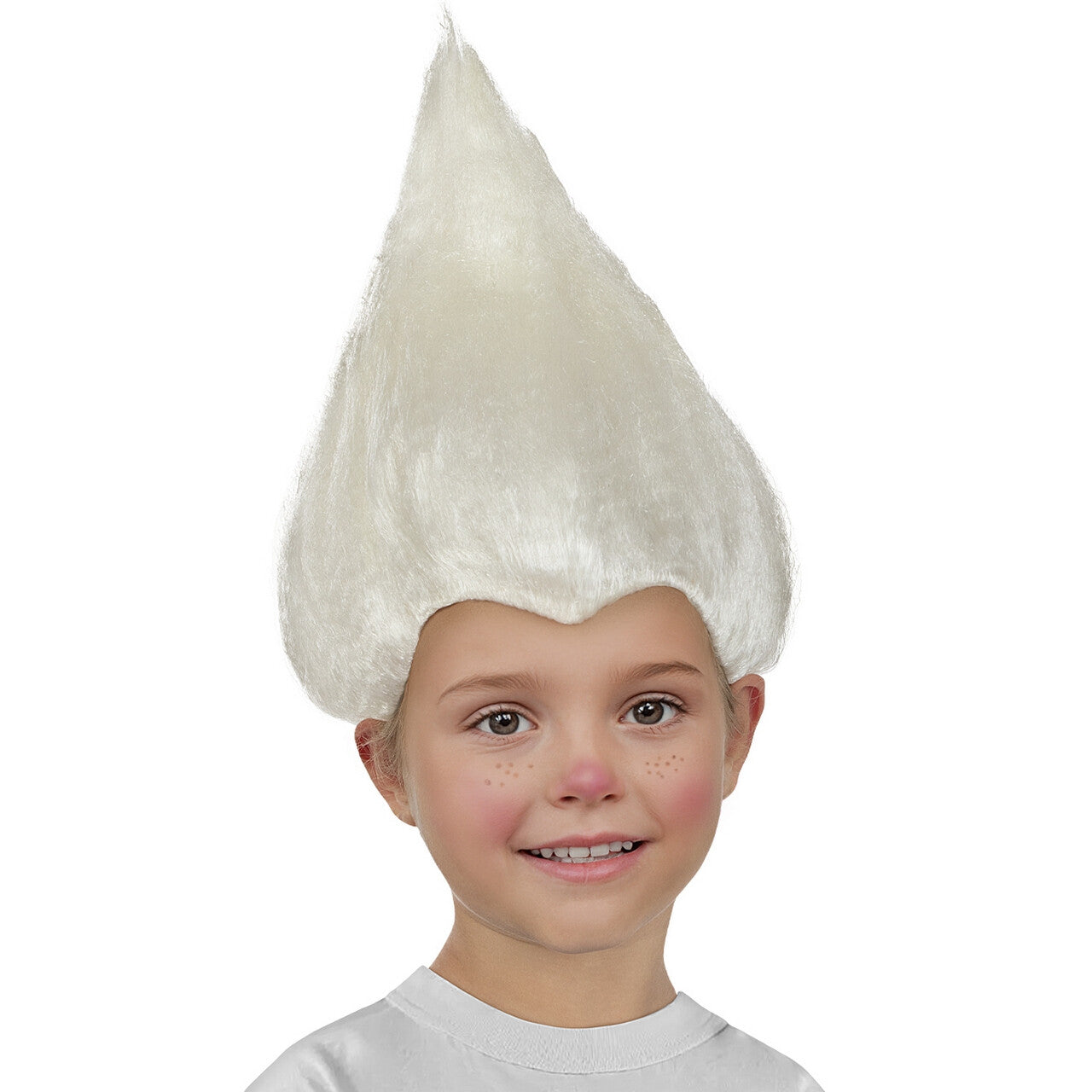 Op deze afbeelding zie je een Accessoires, van het merk Funidelia. Witte Pruik Guy Diamant Trolls