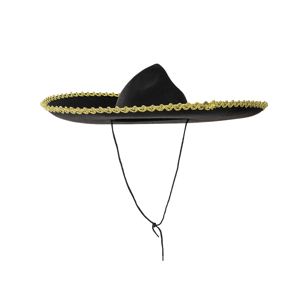 Op deze afbeelding zie je een Accessoires, van het merk Funidelia. Mariachi Hoed Zwart Met Gouden Rand