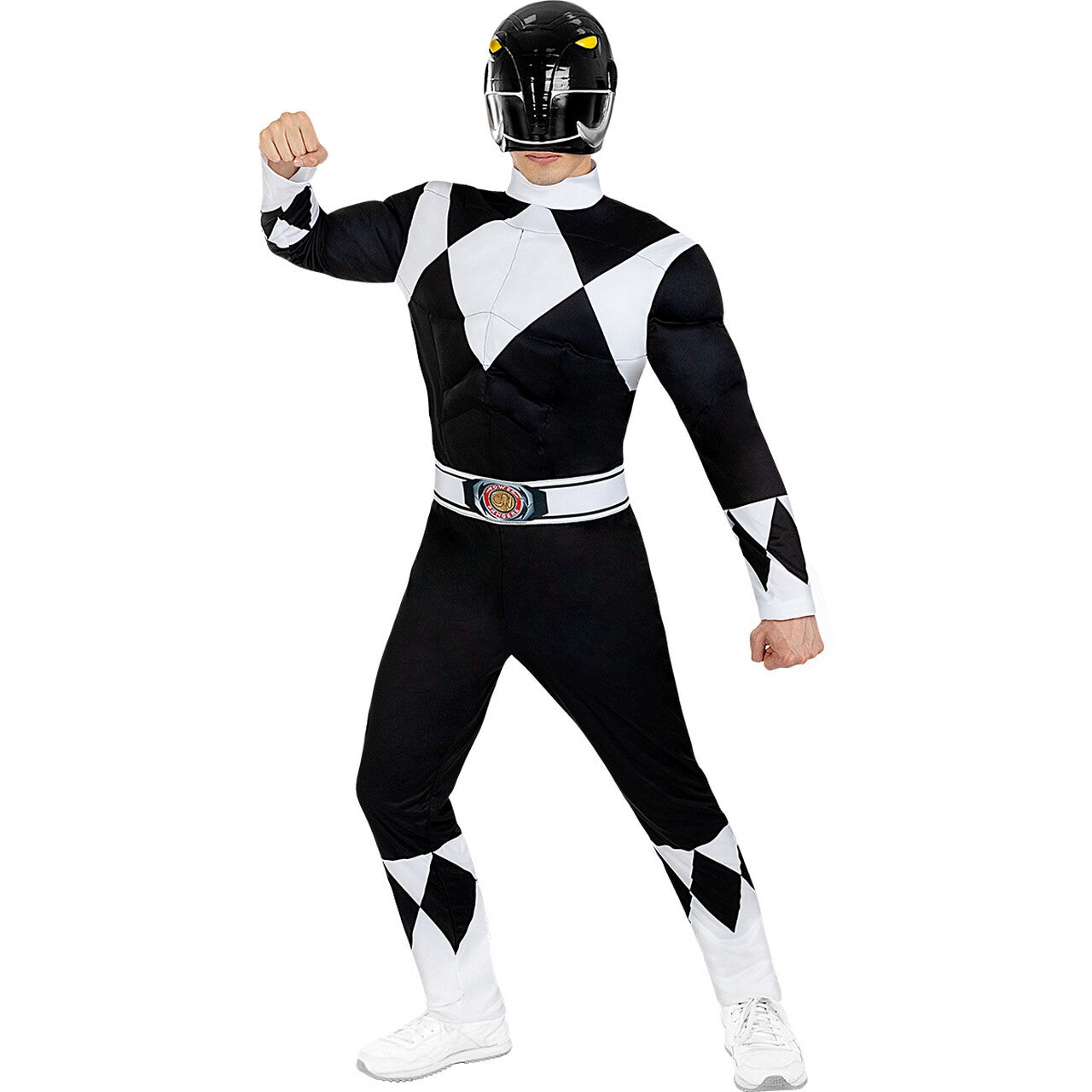 Op deze afbeelding zie je een Kostuums, van het merk Funidelia. Zwarte Power Ranger Zack Man Kostuum