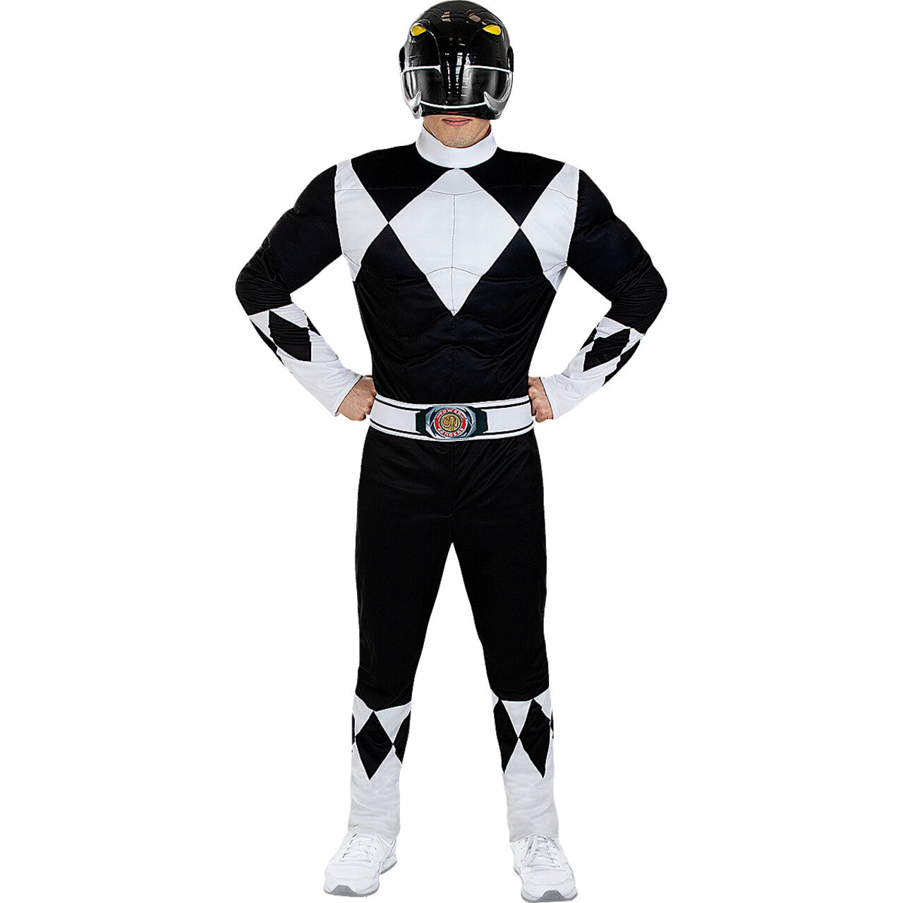 Op deze afbeelding zie je een Kostuums, van het merk Funidelia. Zwarte Power Ranger Zack Man Kostuum