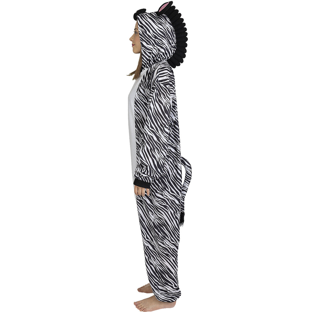 Op deze afbeelding zie je een Kostuums, van het merk Funidelia. Duizelingwekkende Gestreepte Zebra Onesie Kostuum