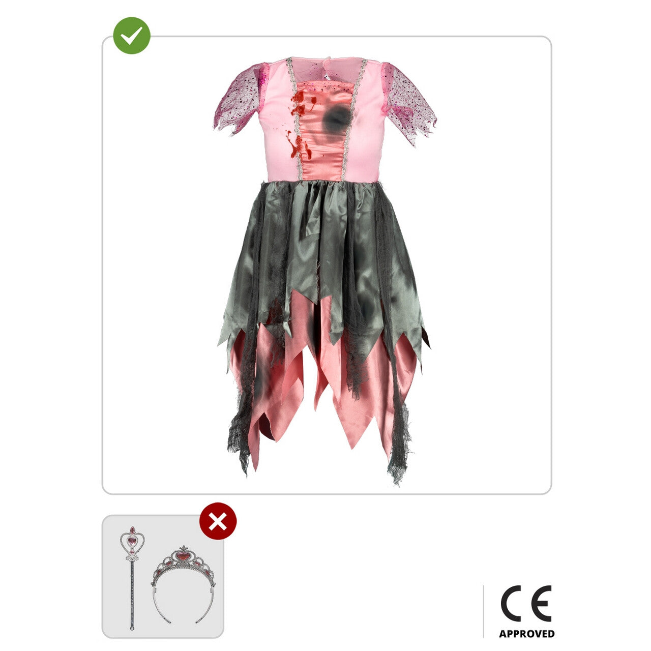 Op deze afbeelding zie je een Kostuums, van het merk Funidelia. Zombie Prinses Faye Meisje Kostuum