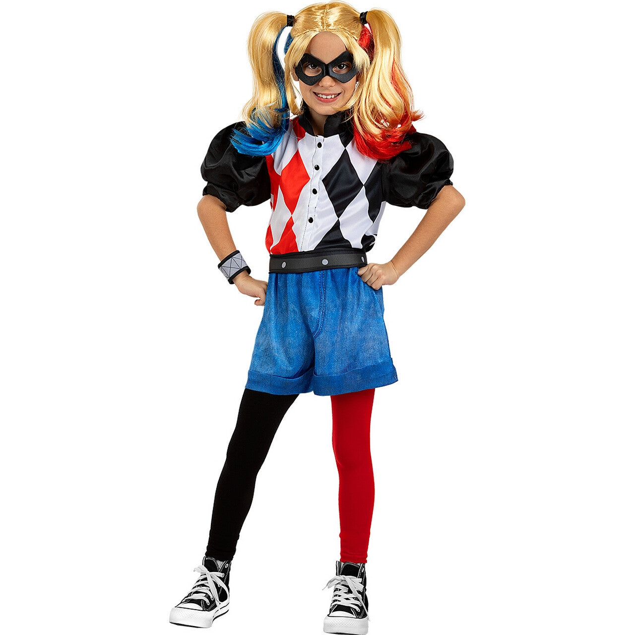 Op deze afbeelding zie je een Kostuums, van het merk Funidelia. Harley Quinn Bad Girl Meisje Kostuum