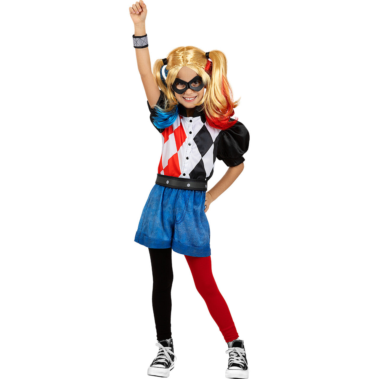 Op deze afbeelding zie je een Kostuums, van het merk Funidelia. Harley Quinn Bad Girl Meisje Kostuum