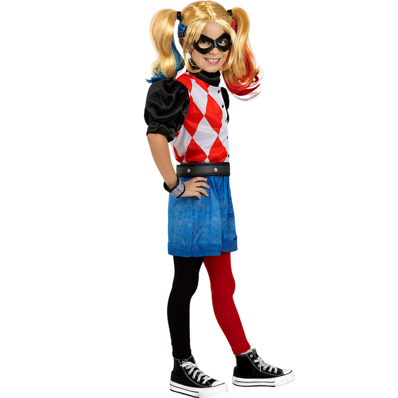 Op deze afbeelding zie je een Kostuums, van het merk Funidelia. Harley Quinn Bad Girl Meisje Kostuum